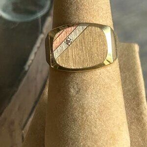 Unique & Handsome 10KYG Signet-type Ring
